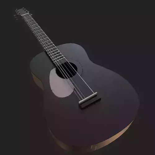 Black Guitar low poly
