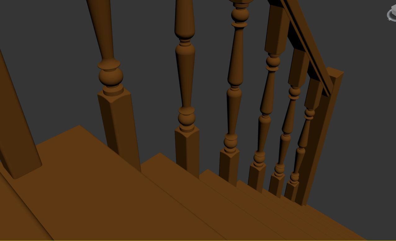 Wood stairs 3D model_22