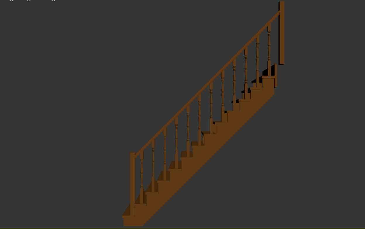 Wood stairs 3D model_19