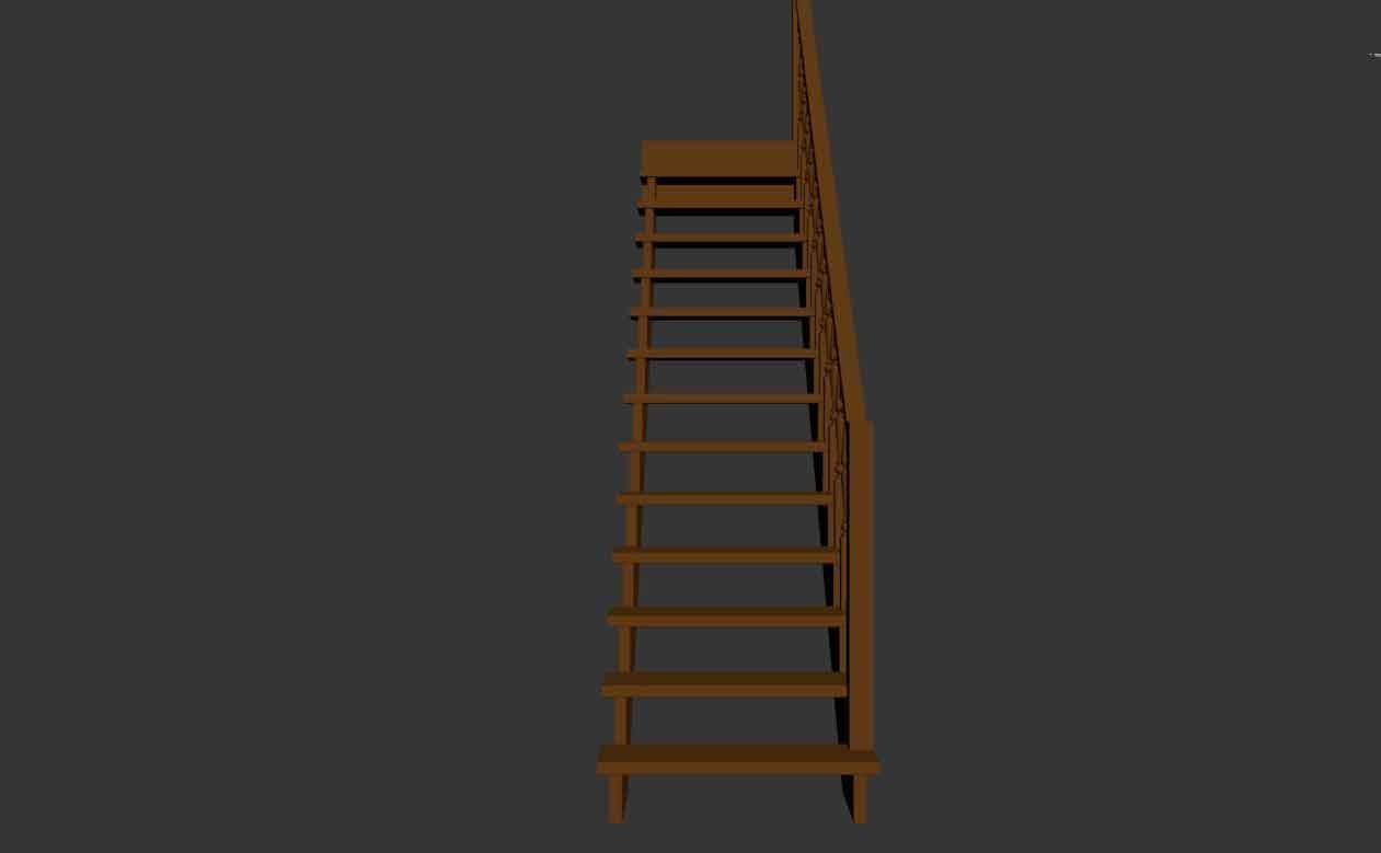 Wood stairs 3D model_17
