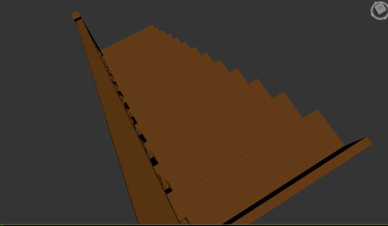 Wood stairs 3D model_21