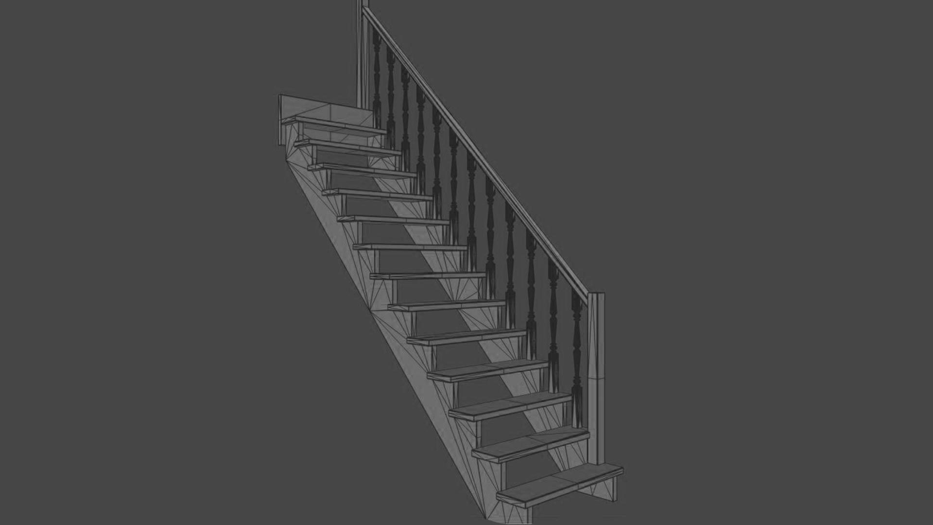 Wood stairs 3D model_25