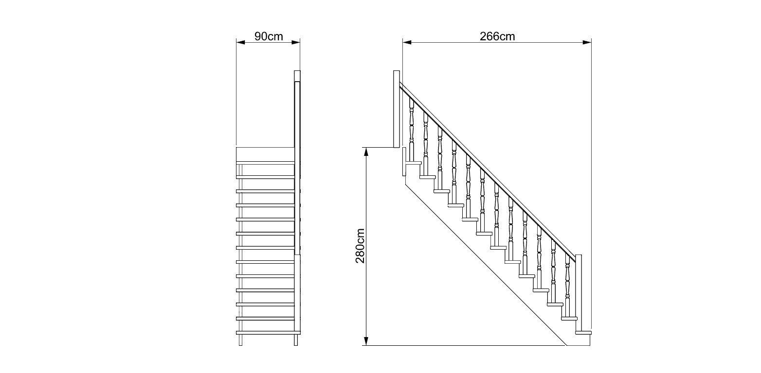 Wood stairs 3D model_2