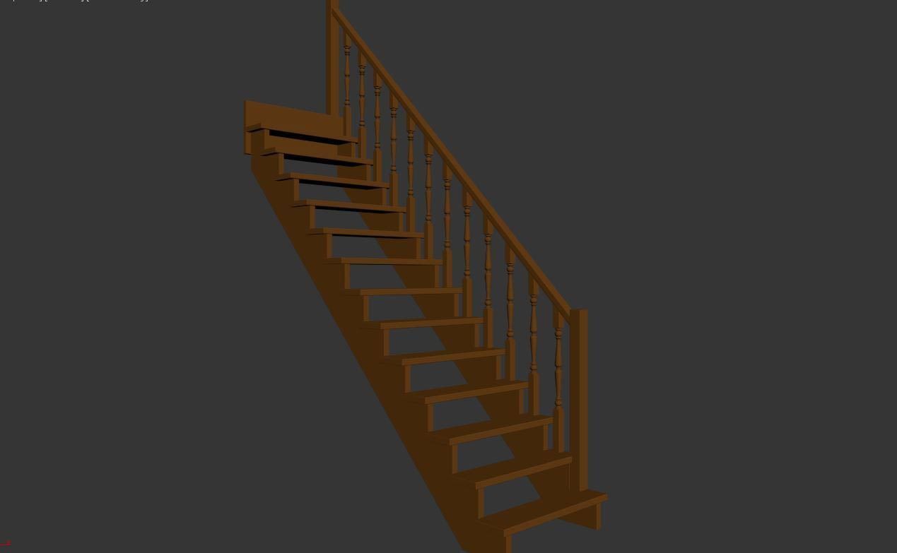 Wood stairs 3D model_24