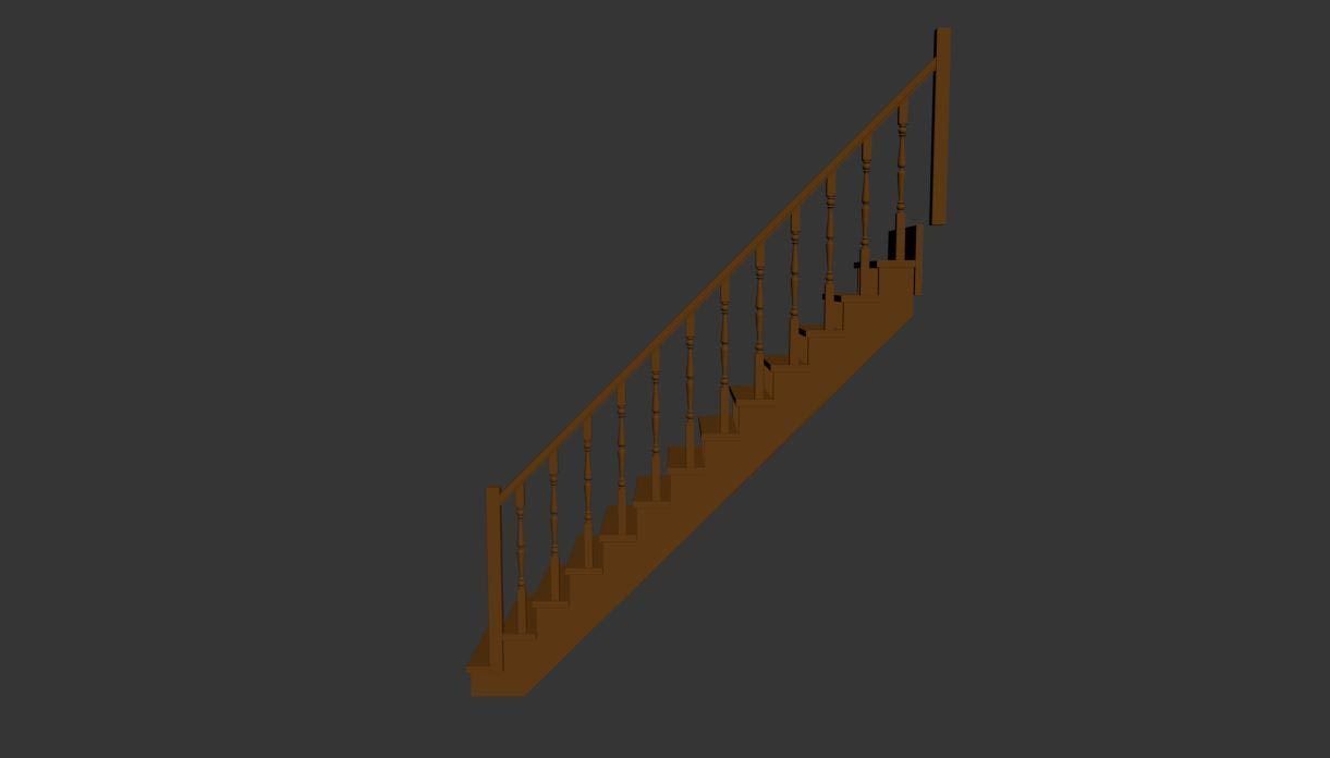 Wood stairs 3D model_27