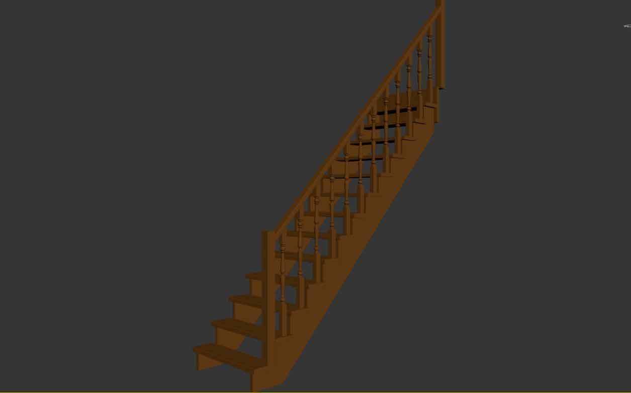 Wood stairs 3D model_18