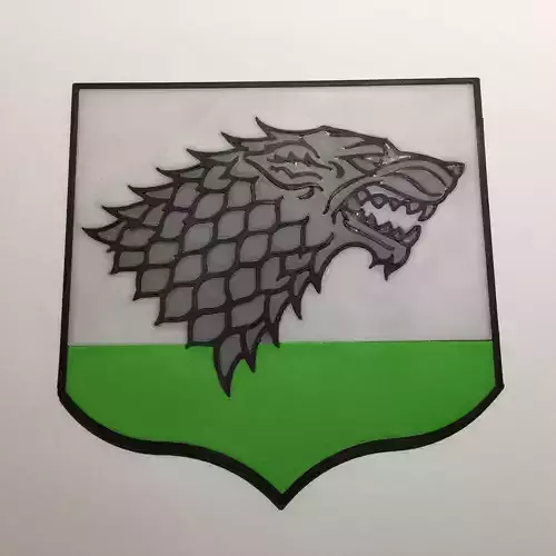 Sigil of House Stark Game of Thrones Coaster 3D print model