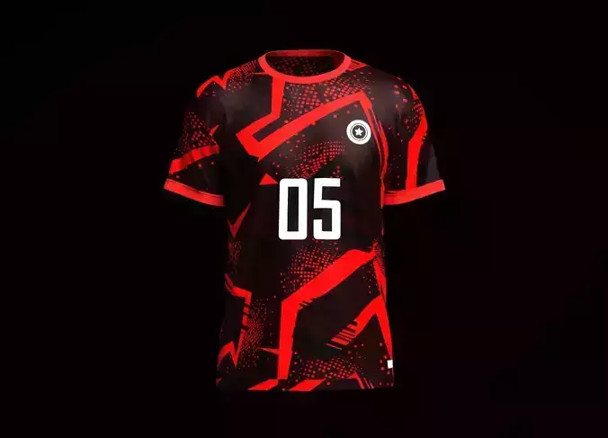 Soccer Red Jersey Player 05