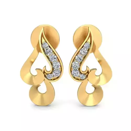 Solitaire Earring 3dm STL OBJ FBX Render Details