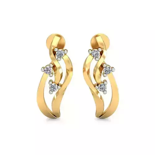 Solitaire Earring 3dm STL OBJ FBX Render Details