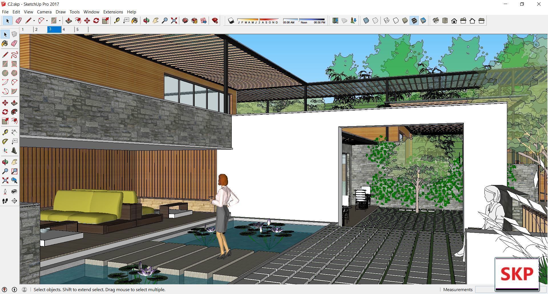Sketchup Recreational Tourism building C2 3D model_4