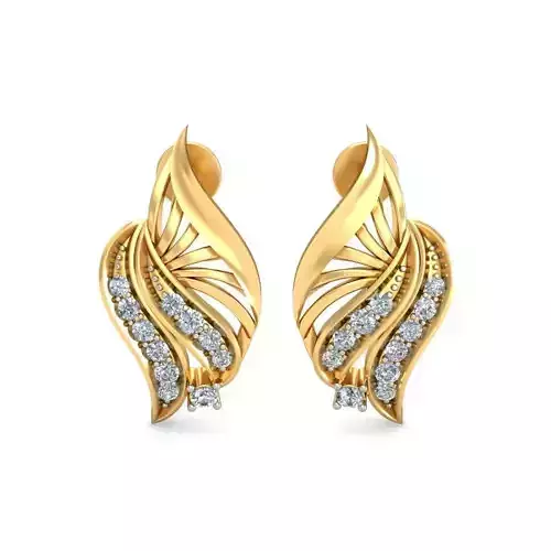 Earring 3dm STL OBJ FBX Render Details diamond pendant in gold