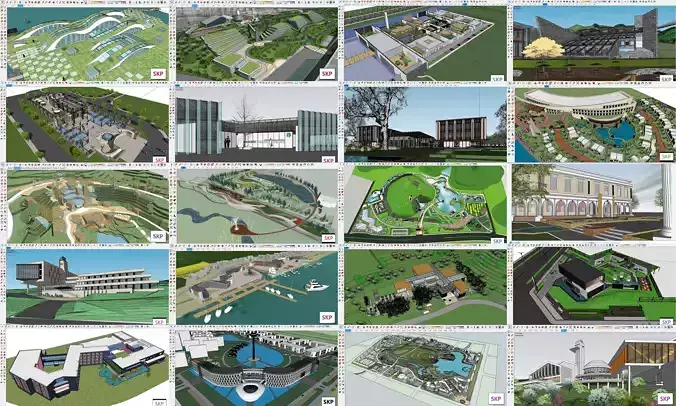 Collection 18 Sketchup Recreational Tourism models