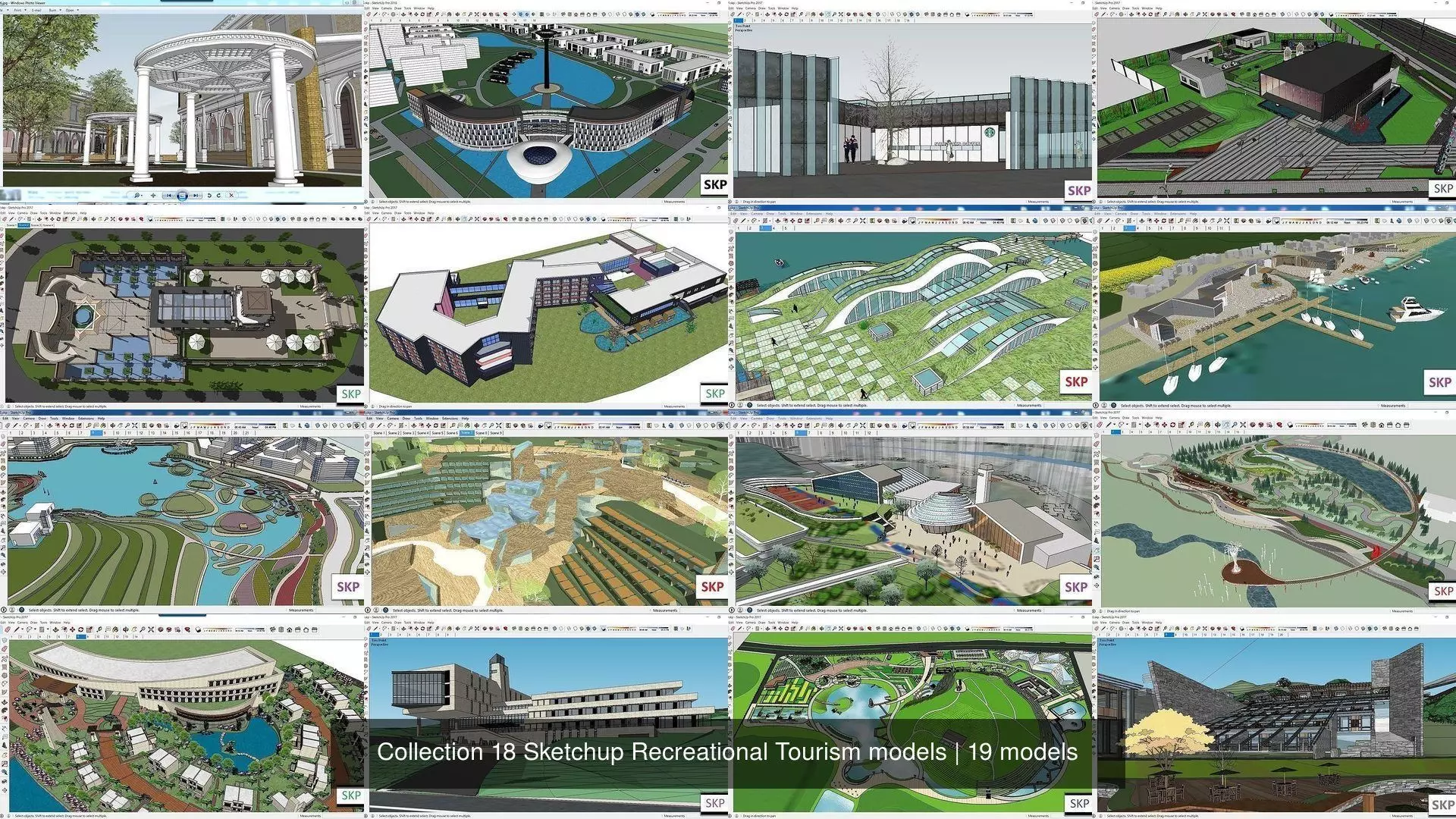 Collection 18 Sketchup Recreational Tourism models _1