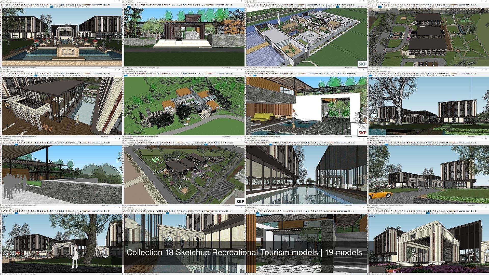 Collection 18 Sketchup Recreational Tourism models _2