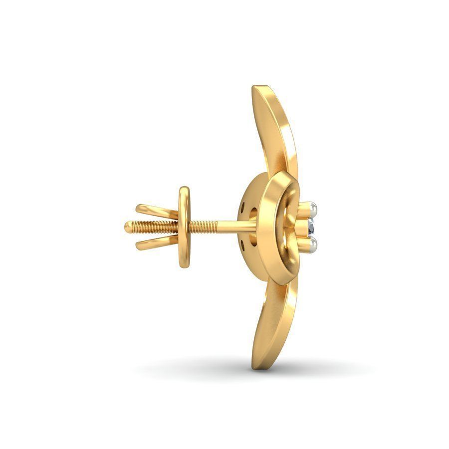 Earring 3dm STL OBJ FBX Render Details gold flower pendant wi... 3D print model_2