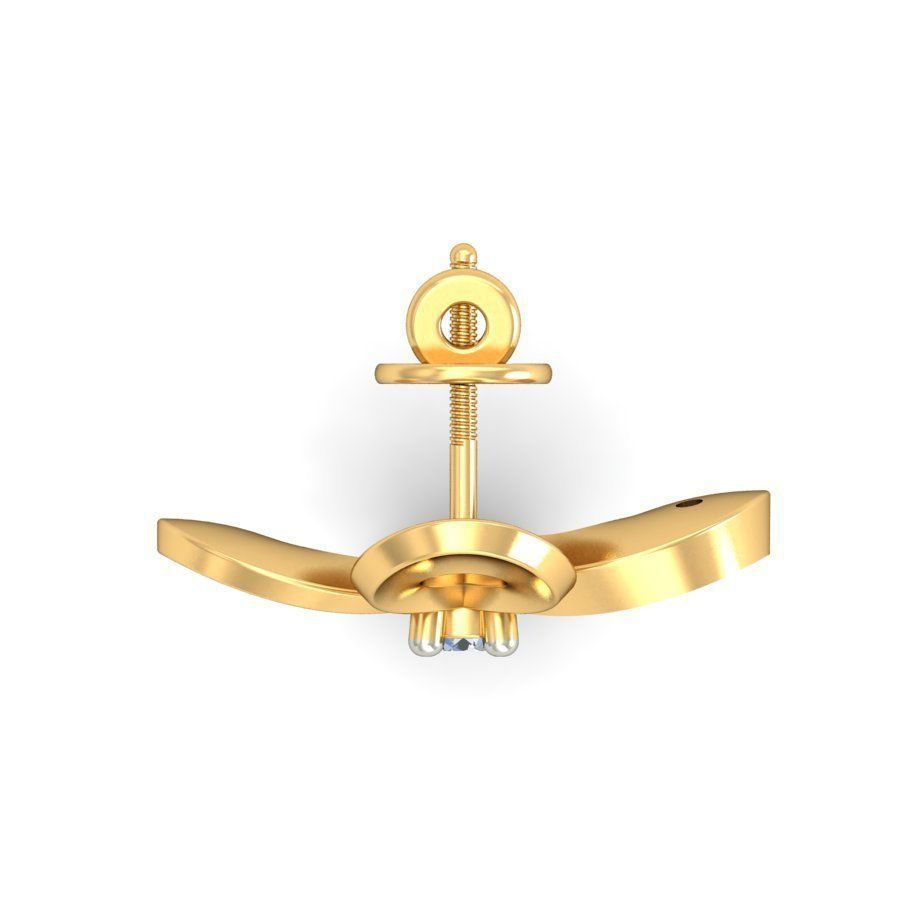 Earring 3dm STL OBJ FBX Render Details gold flower pendant wi... 3D print model_3
