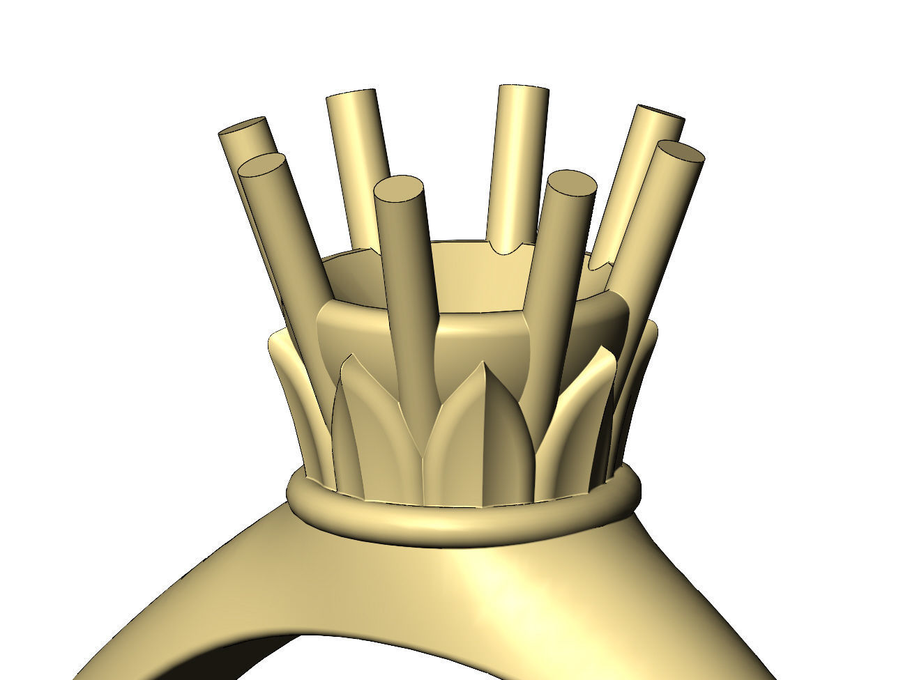 Diamond Lotus 5mm solitaire Us sizes 6 7 8 3D print model_6