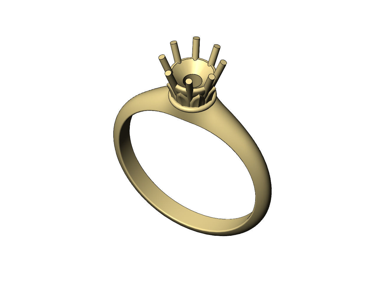 Diamond Lotus 5mm solitaire Us sizes 6 7 8 3D print model_5
