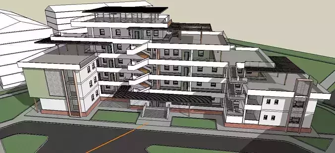 Sketchup Residential Complex building Free 3D model