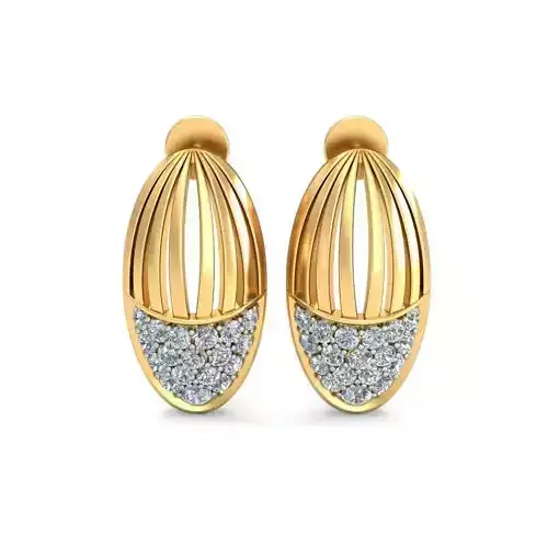 Earring 3dm STL OBJ FBX Render Details gold plated earrings with diamonds