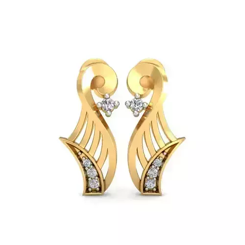 Earring 3dm STL OBJ FBX Render Details diamond pendant gold