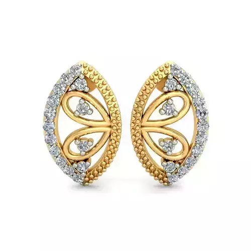 Earring 3dm STL OBJ FBX Render Details diamond pendant gold