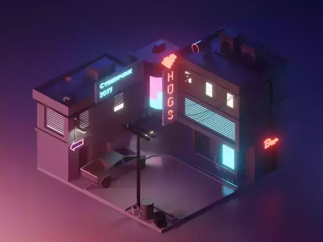 Cyber Punk low poly model