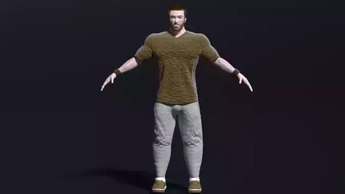 realistic human man Low-poly 3D model