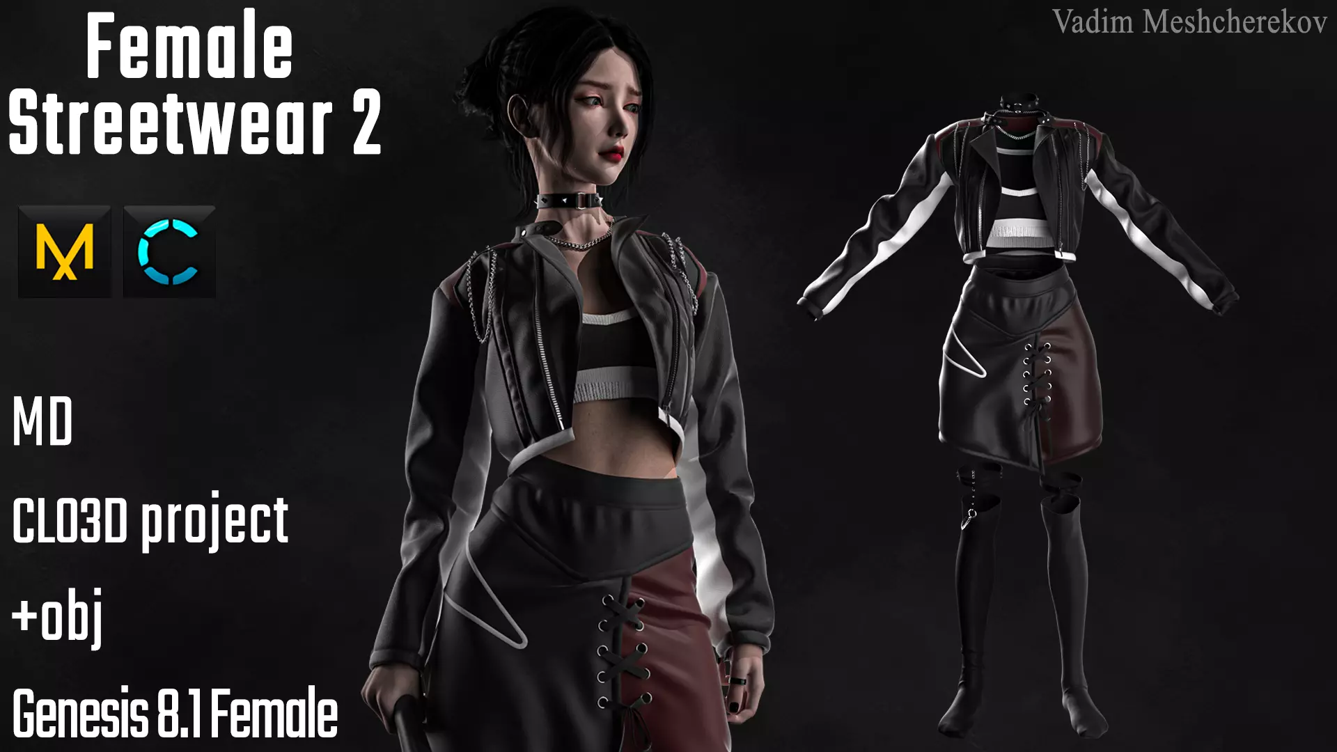 Female Streetwear 2 3D model_0