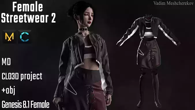Female Streetwear 2 3D model