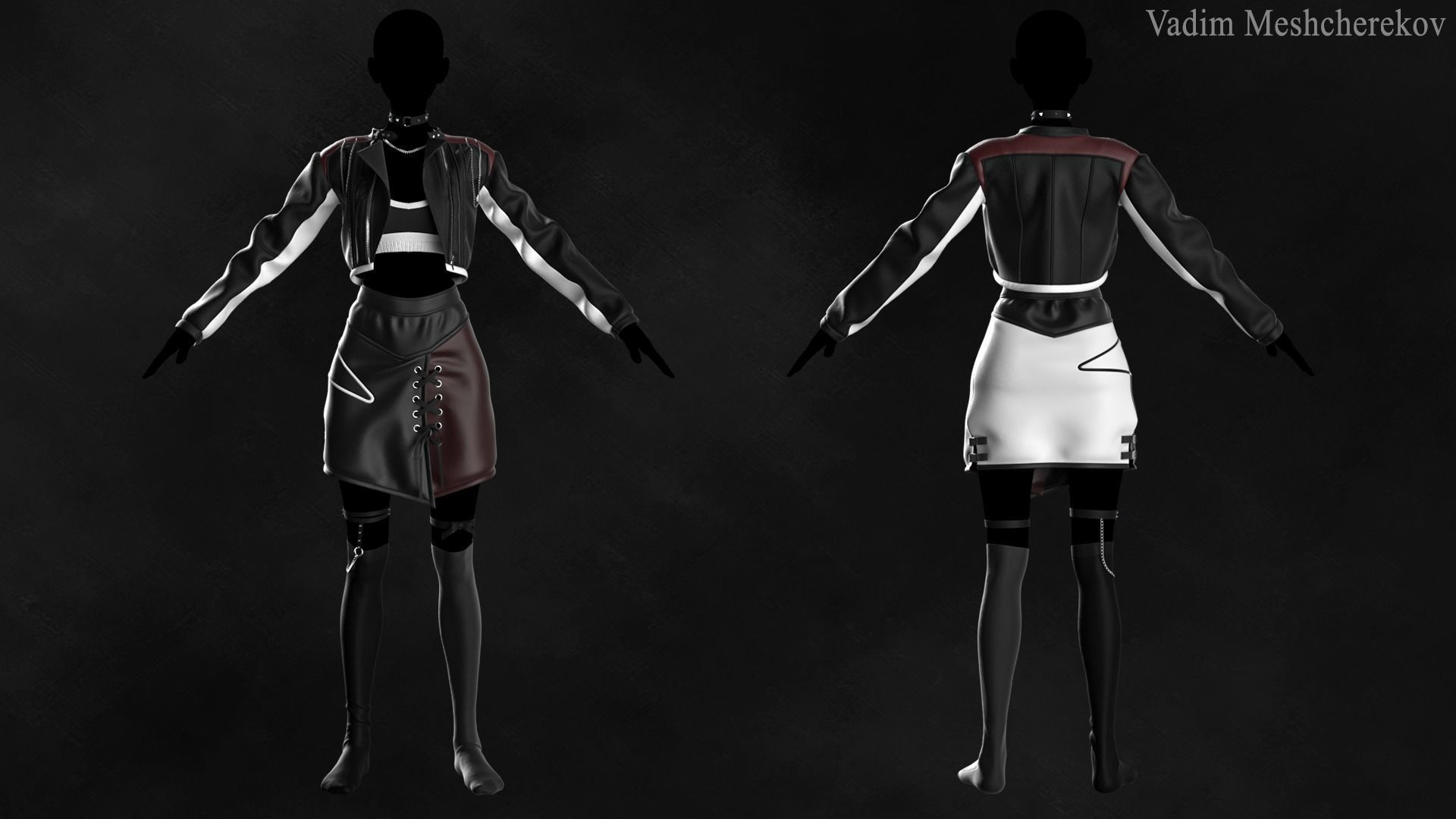 Female Streetwear 2 3D model_2