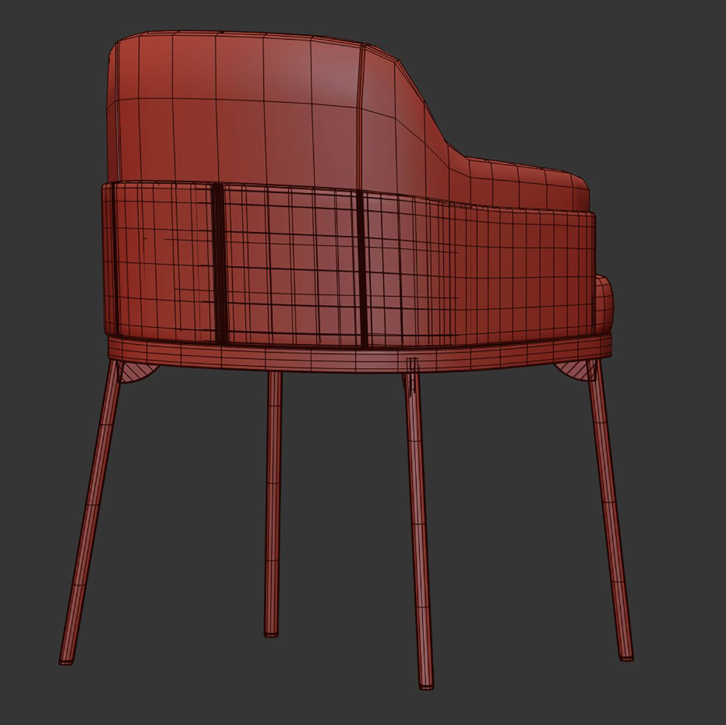 Modern dining chair 3D model_8