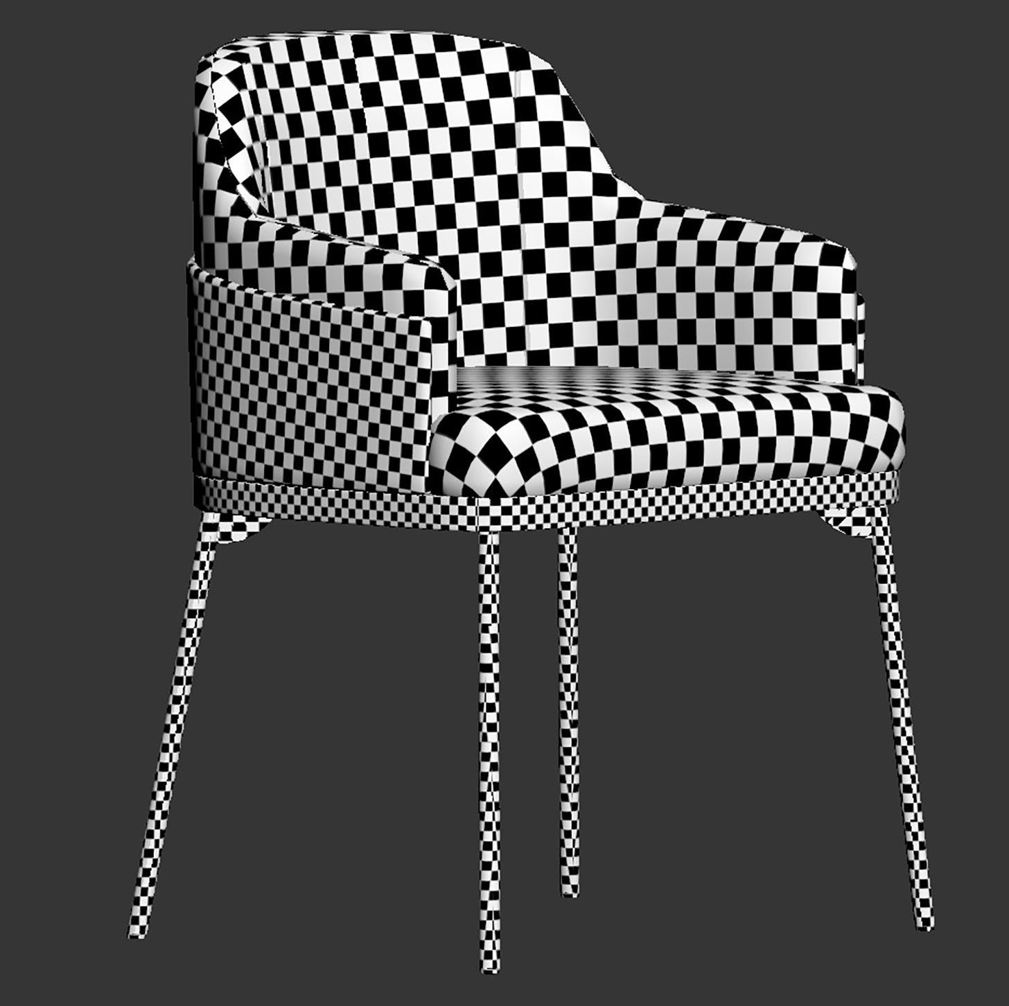 Modern dining chair 3D model_7