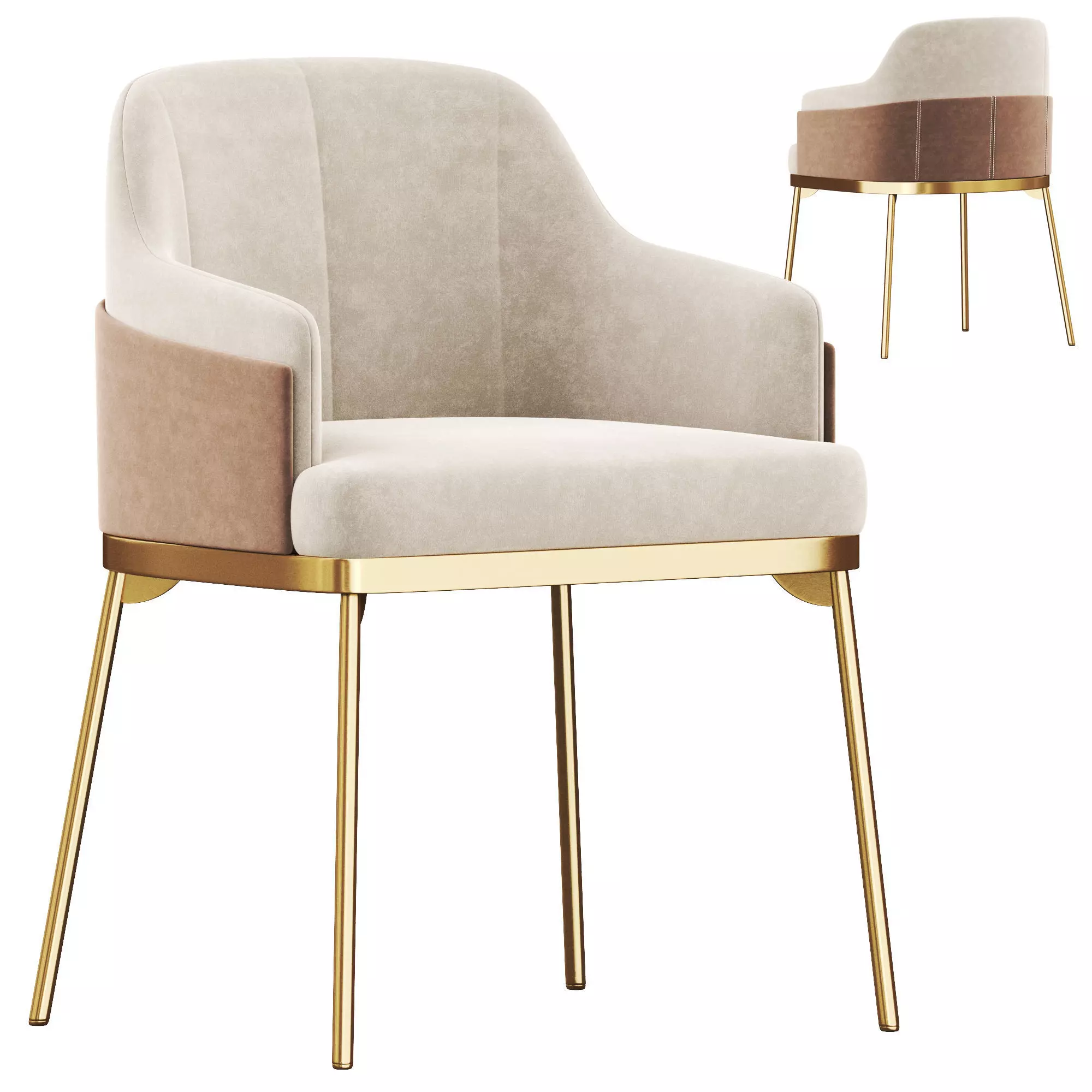 Modern dining chair 3D model_0