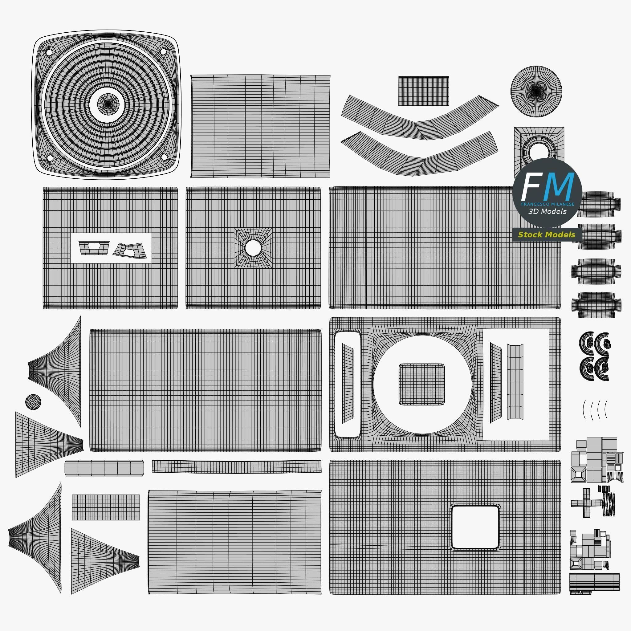 Bass reflex loudspeaker 3D model_11