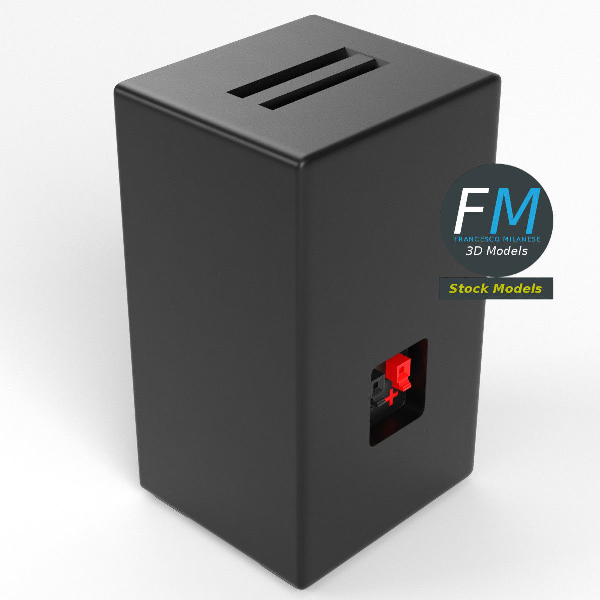 Bass reflex loudspeaker 3D model_2