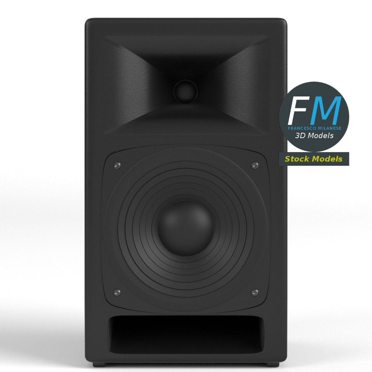Bass reflex loudspeaker 3D model_3