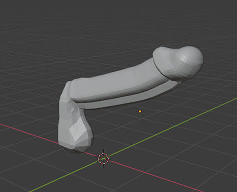Penis hand with object Low-poly 3D model