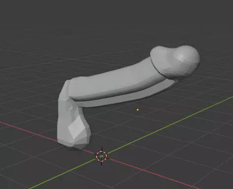 Penis hand with object Low-poly 3D model_0