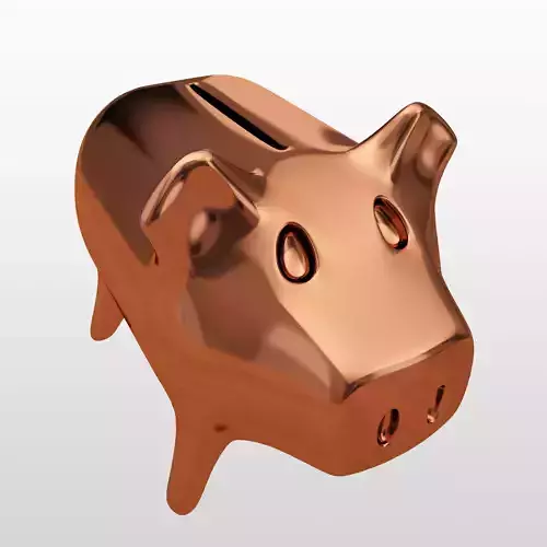  Piggy bank- modern goldlike  moneybox