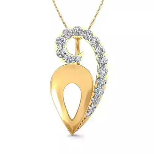 Pendant 3dm stl FBX OBJ Render Detail diamond in gold