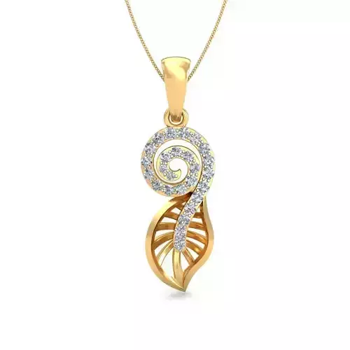 Pendant 3dm stl FBX OBJ Render Detail gold with diamonds