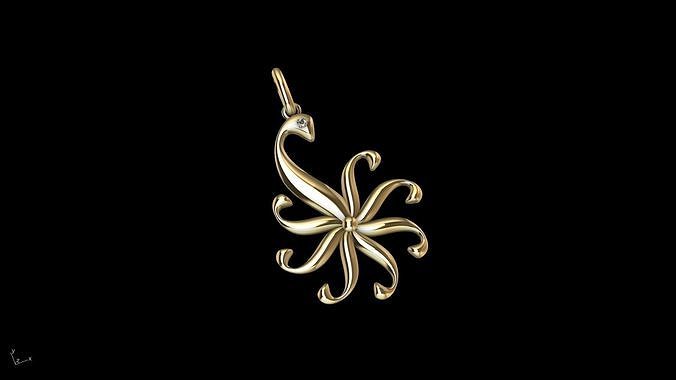 Peacock pendant stl verified  3D print model