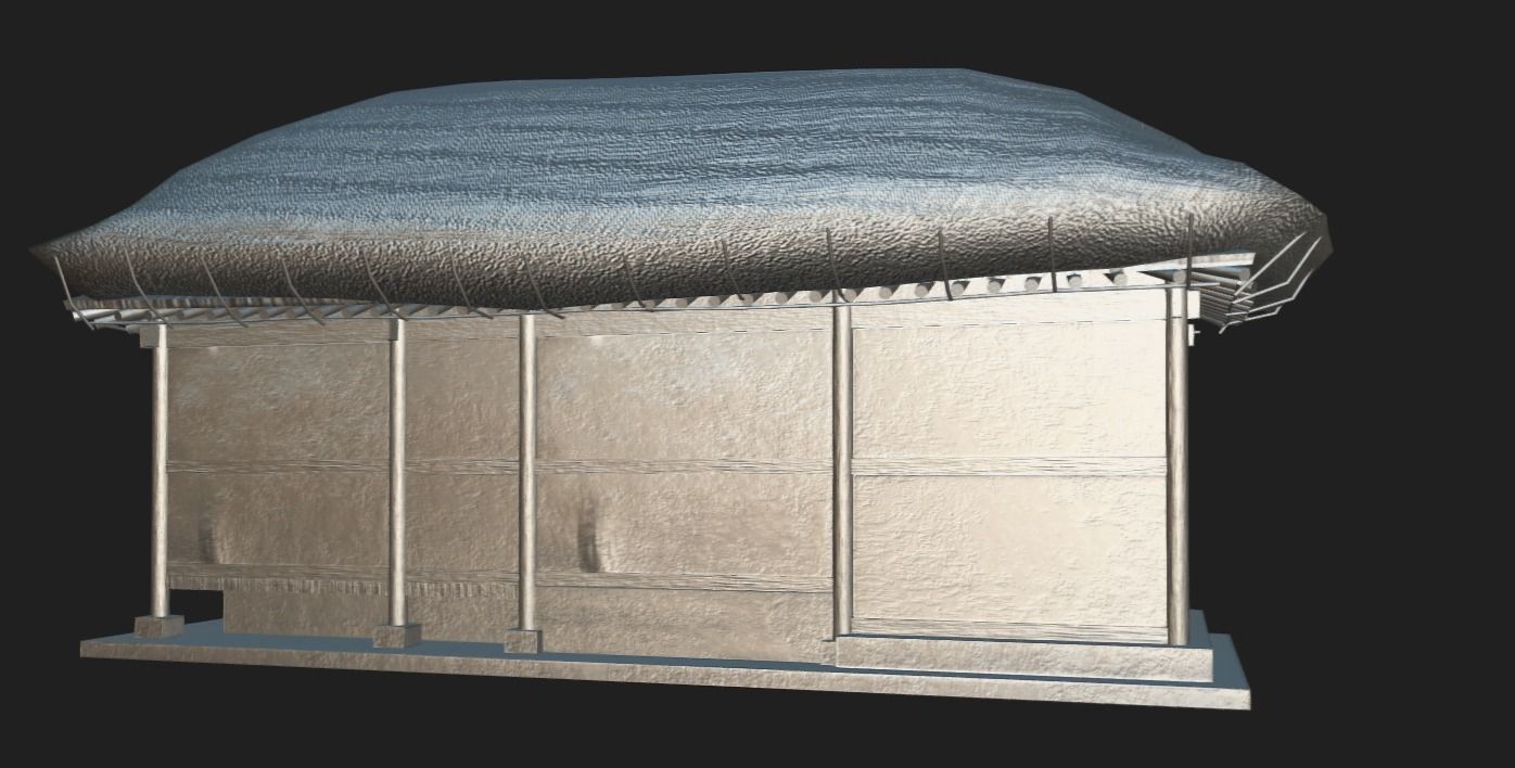 Korean Traditional House  Thatched House 01 Low-poly 3D model_13