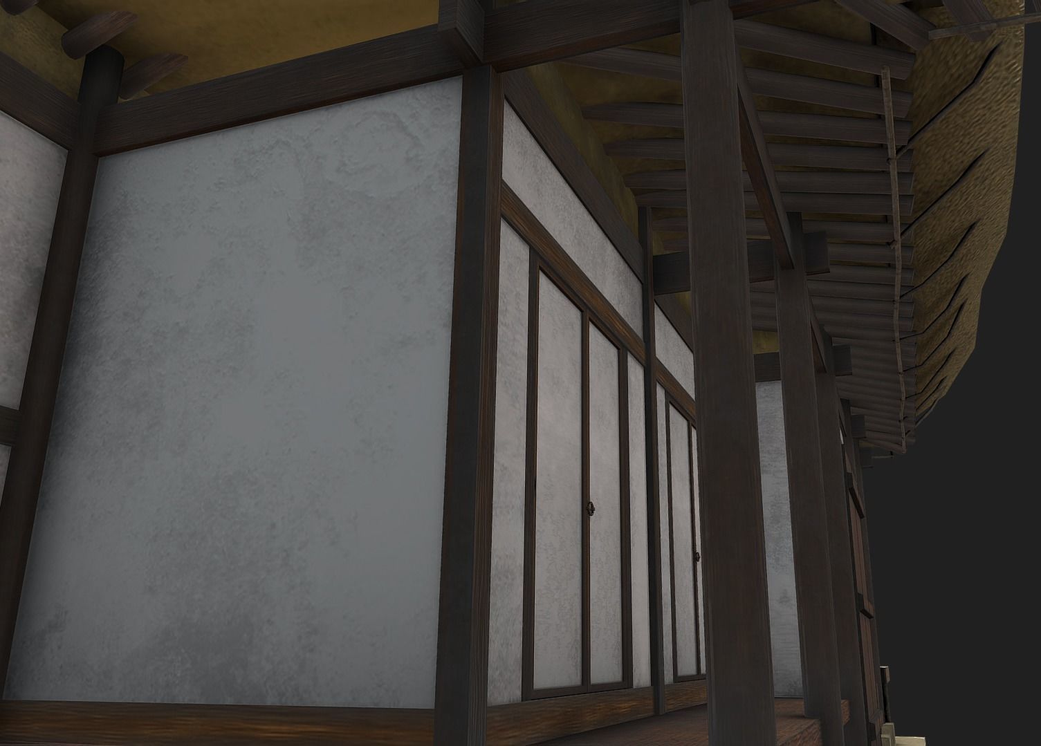 Korean Traditional House  Thatched House 01 Low-poly 3D model_8