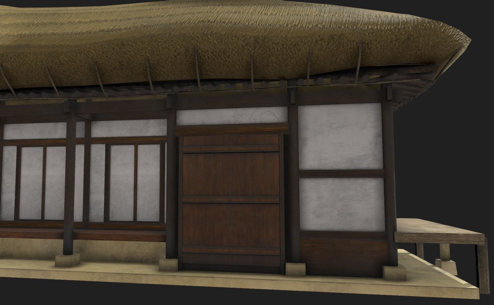 Korean Traditional House  Thatched House 01 Low-poly 3D model_5