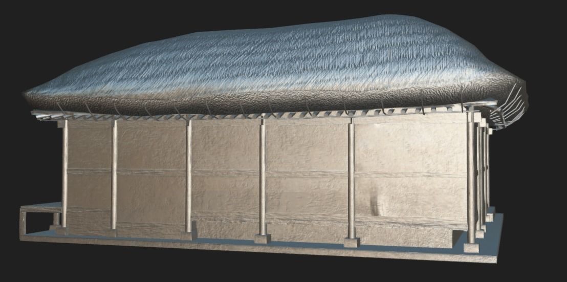 Korean Traditional House  Thatched House 01 Low-poly 3D model_14