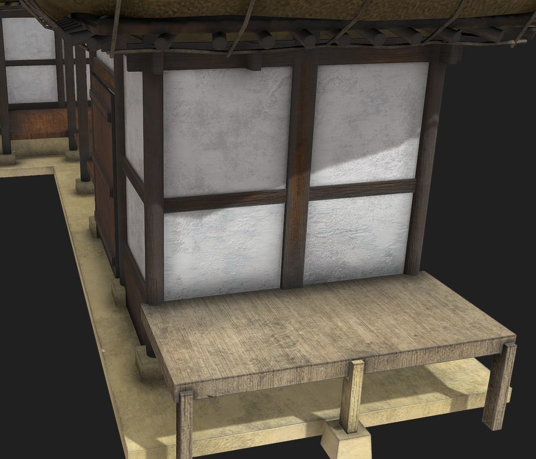 Korean Traditional House  Thatched House 01 Low-poly 3D model_6