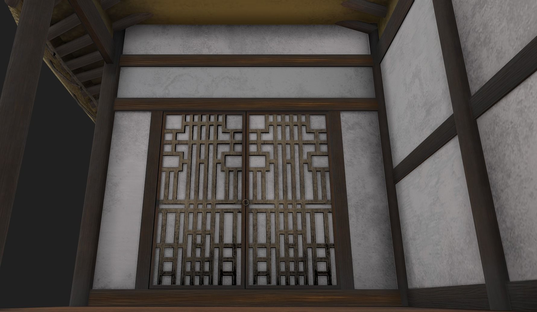 Korean Traditional House  Thatched House 01 Low-poly 3D model_9